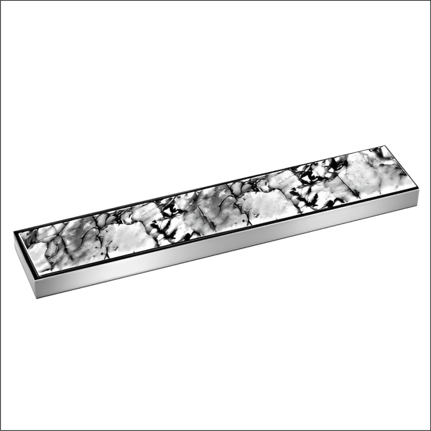 SANJAY CHILLY SS 304 Tile/Marble Insert Shower Channel Water Drainer for Bathroom with Anti-Foul Cockroach Trap (Side Hole 4.7X 30 INCH)
