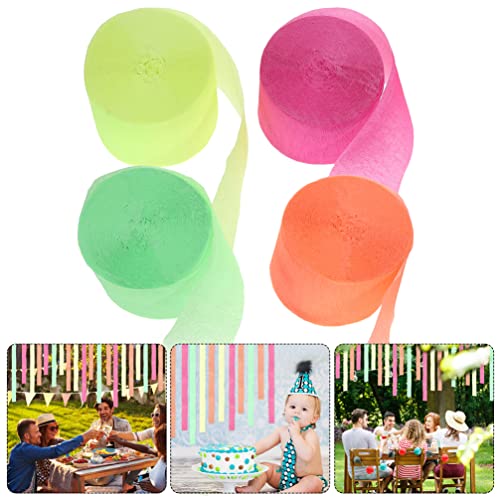 FOMIYES 8 Rolos De Papel Crepom Brilham No Escuro Ppaer Festa Flâmulas Decorações Para Festa De Aniv