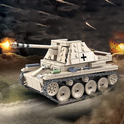 FULHOLPE Technic Modellbausatz Panzer, 608 Teile Panzerabwehr Blaster Weasel III Modell Bausatz Klemmbausteine Bauset… – Bild 7