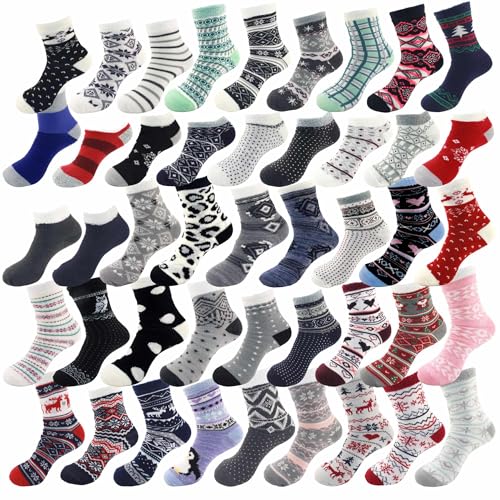 Image of BambooMN Women's Super Soft Warm Cozy Fuzzy Socks Assortments