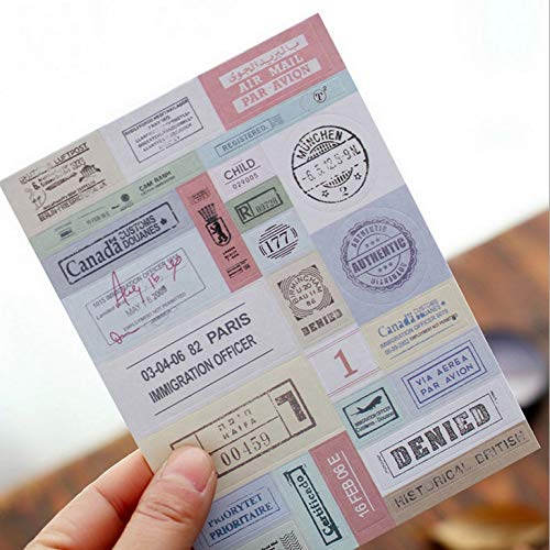 Preisvergleich Produktbild 5 Blatt / Los Vintage Style Stempel Aufkleber Tagebuch Aufkleber Sammelalbum Dekoration Briefpapier DIY Aufkleber Schule Bürobedarf