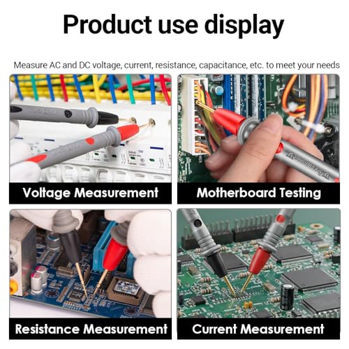 Image of Themisto TH-M21 20A 1000V Copper Corded Test Leads for Multimeter | CAT III | 110 cm Cord | Professional Electric test Probes