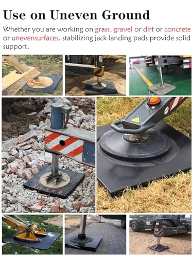 Juego de niveladores para autocaravanas – Almohadilla estabilizadora irrompible para caravanas y maquinaria de construcción, tablero con mango de cuerda de nailon (paquete de 2)