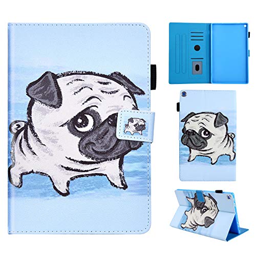 Robinsoni Case Compatible with Amazon Kindle Fire HD10 2015/2017 PU Leather Case Cartoon Printed Aminal Cover Auto Sleep/Wake Kickstand Card Holder Tablet Case Folio Flip Magnetic Closure Case,Dog