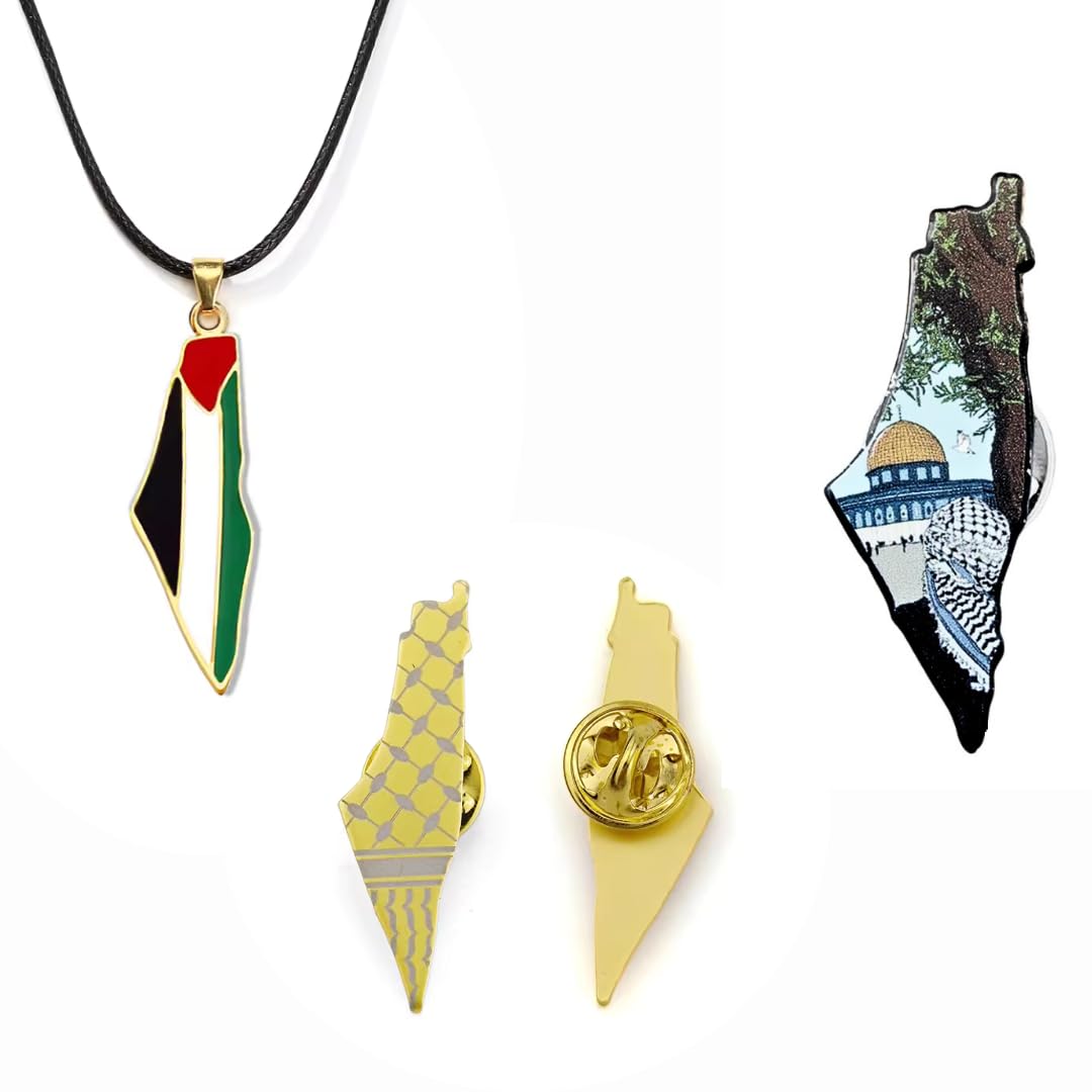 N3ma Palestine Pins and necklace