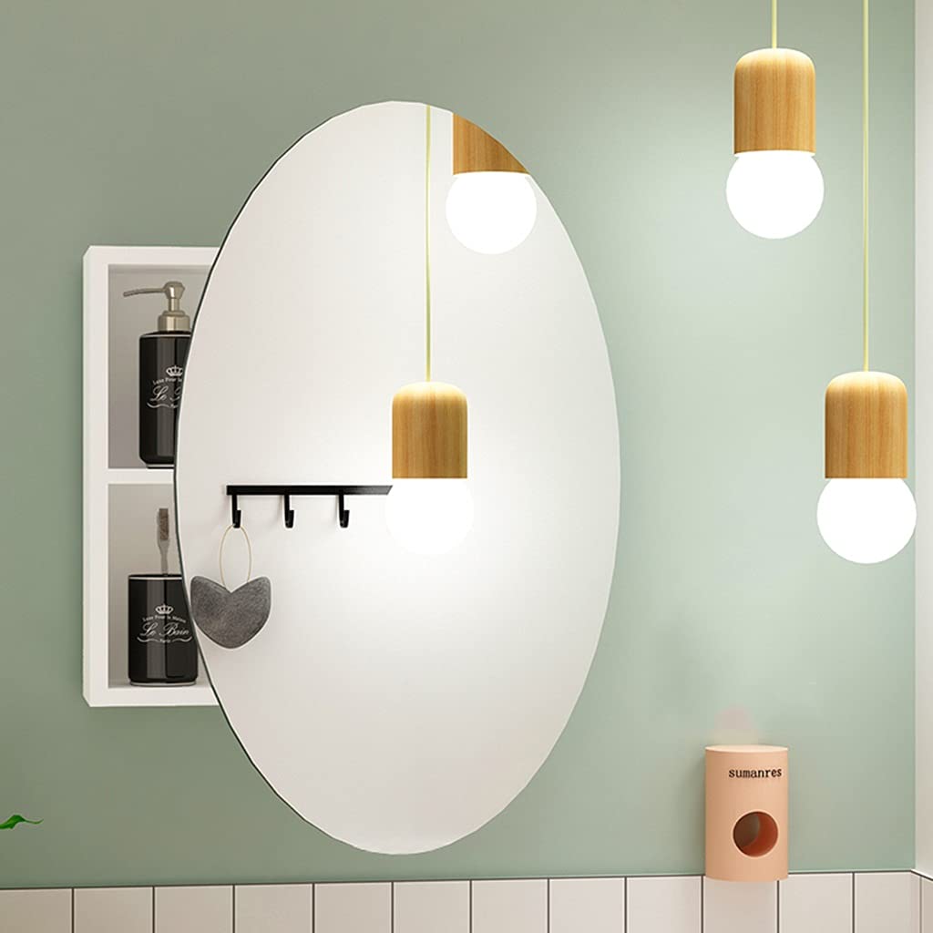 GArcan Espejo de tocador de baño Rotondo con Espejo con Almacenamiento, gabinete de Almacenamiento montado en la paRot para Lavado, baño, gabinete médico montado en la paRot con (Color
