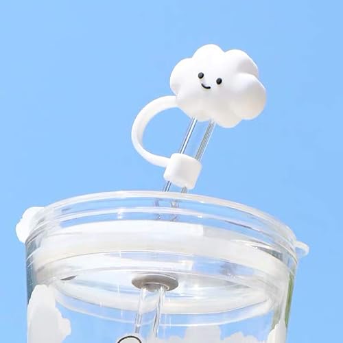 Miniatura 3 de PRETYZOOM Cubierta de paja de silicona con forma de nube tapa de popote para beber tapa de popote reutilizable Kawaii para el hogar accesorios de