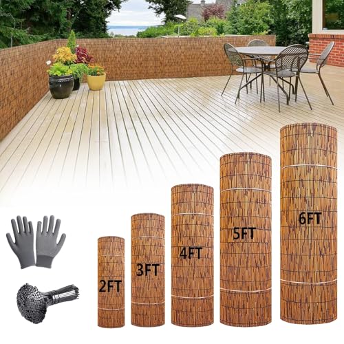 Générique Rouleaux De Clôture en Roseau Brise-Vue en Roseau 50cm 60cm 70cm 80cm 100cm Hauteur Clôture Décorative pour Terrasse Carport Pergola Barriere Jardin...