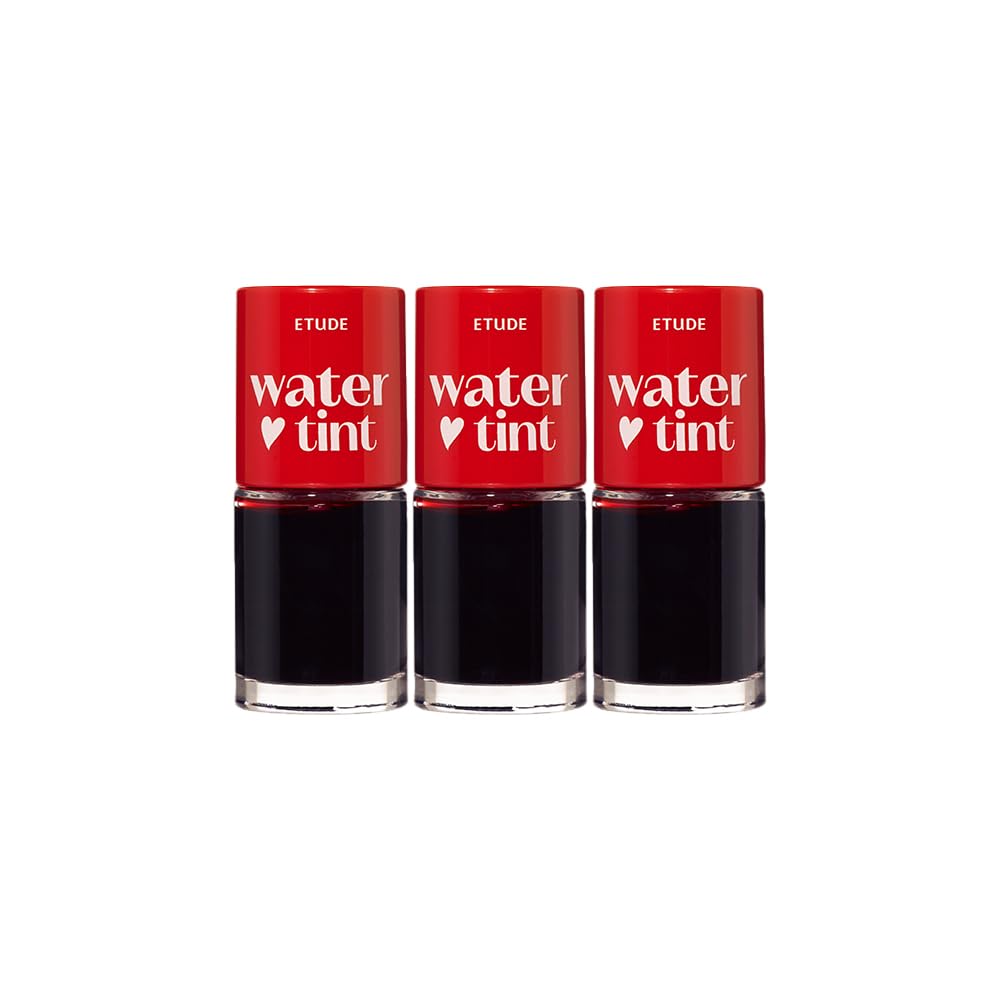 ETUDEDear Darling Water Tint Cherry Ade 3 SET (9g*3) | Vivid Color Lip Stain with Moisturizing Weightless & Non-sticky Finish Lip Stain | Smudge-proof & Lightweight | Korean Makeup, Perfect for Gift
