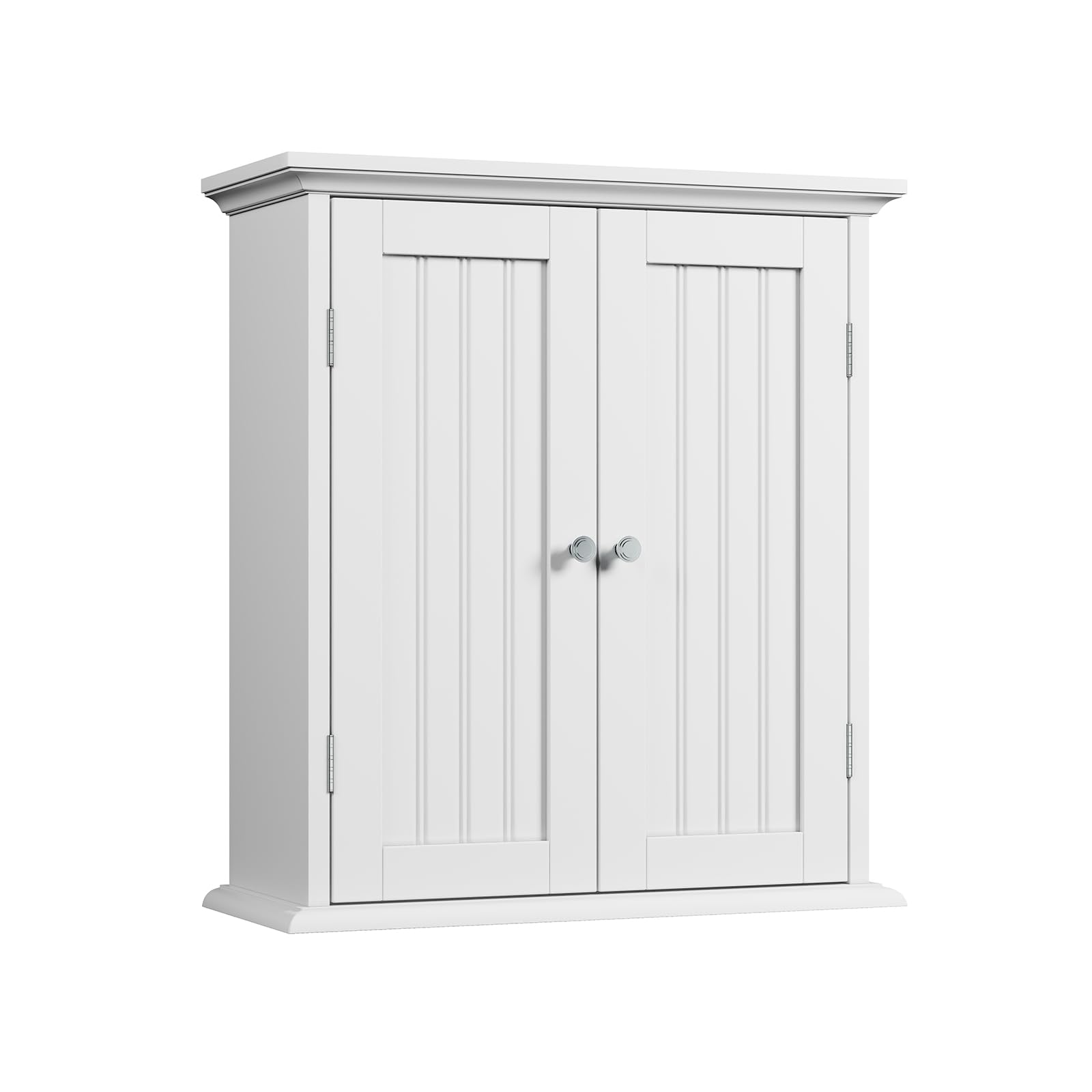 Badezimmer Schrank, Bad Schrank mit 2 verstellbaren Fachböden und Doppeltüren, modern Elegante Optik,Aufbewahrung über der Toilette für Familien, Weiß