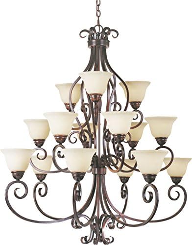 Maxim Manor-Fifteen Light Three Tier Chandelier in Early American style-45 Inches Wide by 47.5 inches high