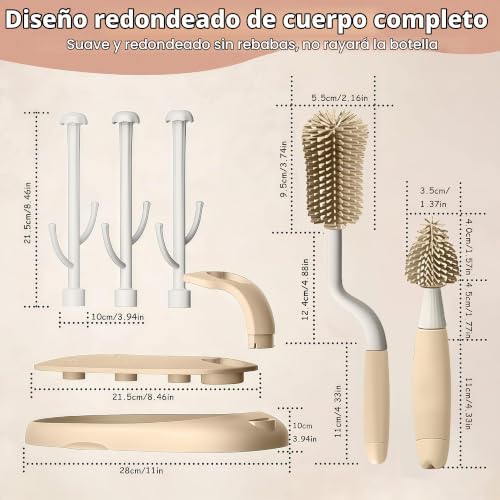 Miniatura 6 de Auvstar Escurre Biberones, Seca Biberones,Estante De Secado De Botellas,Soporte Para Secar Accesorios Para Bebés,Bandeja De Secado,Estante Para Secar Los Tetinas Del Bebé,Fácil Montaje