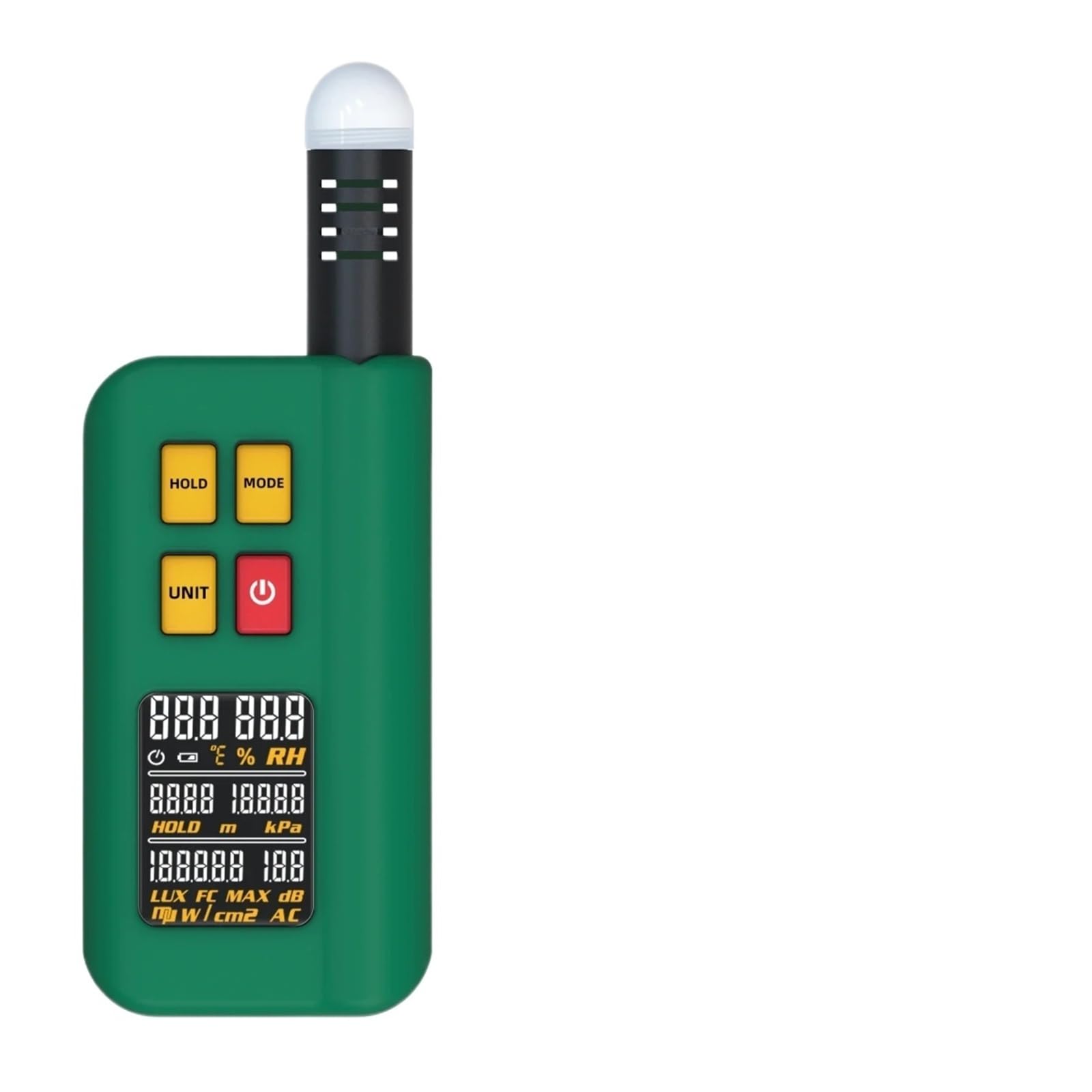 Medidor de temperatura ambiente, humedad, luz, ruido y altitud, medidor iluminancia barómetro digital,En tiempo real