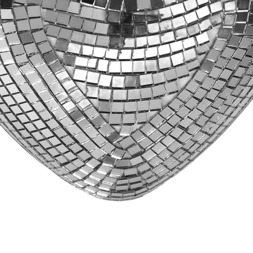 Bola espejada en forma de corazón, decoración reflectante de espuma con cadena y gancho, adorno para fiestas, bodas y eventos especiales (plata) miniatura 7