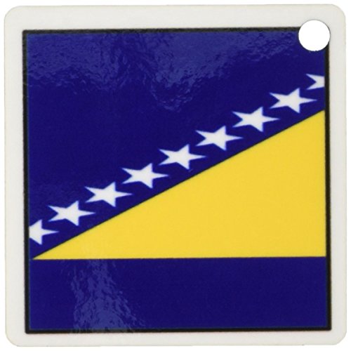 3dRose Photo Of Bosnia n Herezegovina Flag Button - Key Chains, 2.25 x 4.5 inches, set of 2 (kc_80919_1)