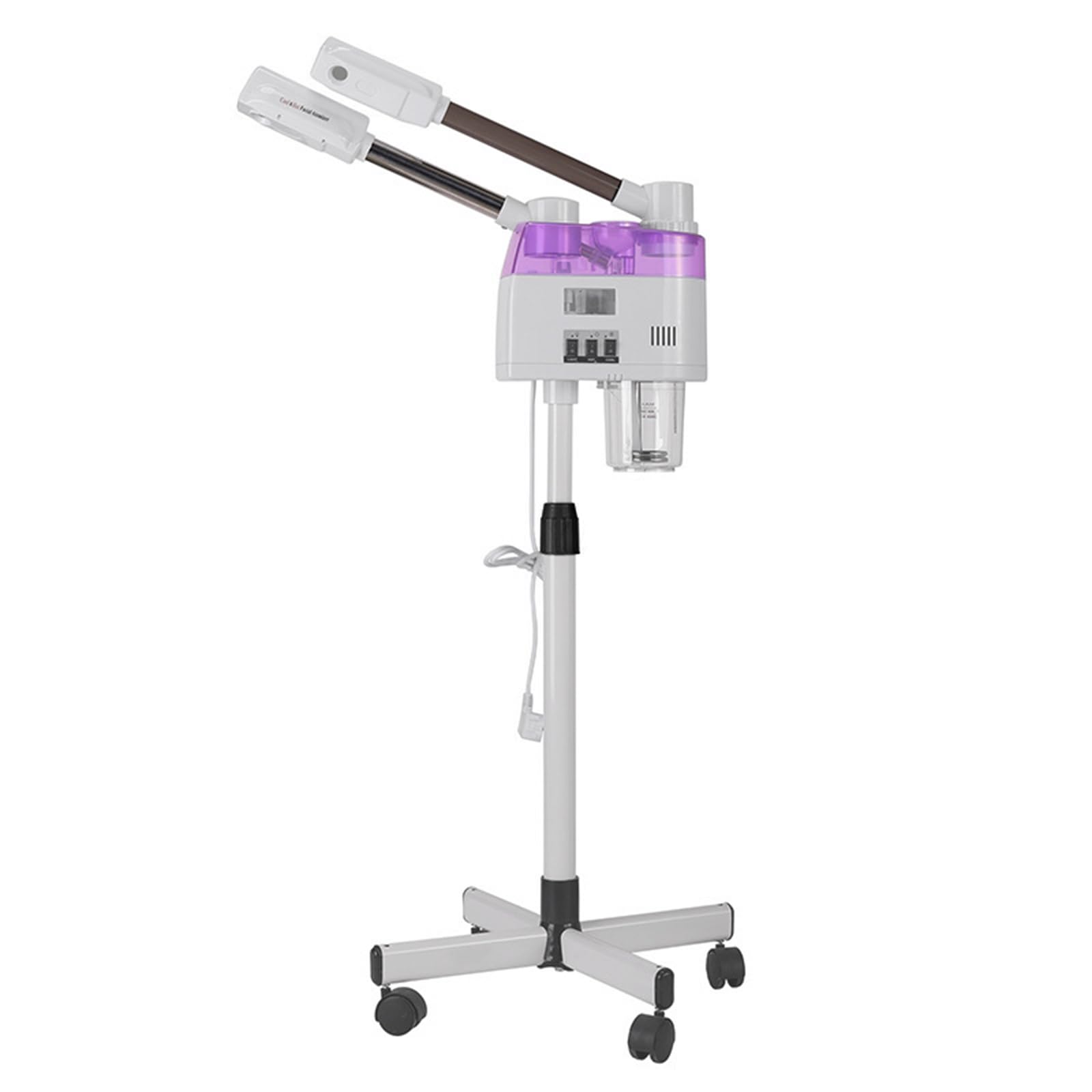 Vaporizzatore viso Ozono Evaporatore sauna viso doppio tubo caldo e freddo spray viso pulitore pori 800 W pulitore a vapore per rimuovere punti neri, ridurre l'invecchiamento della pelle