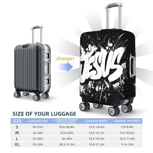 Words Jesus Graffiti Aesthetic Elastic Travel Luggage Covers Dustproof Scratch-Resistant Suitcase Protector Fit 22-24 Inch4