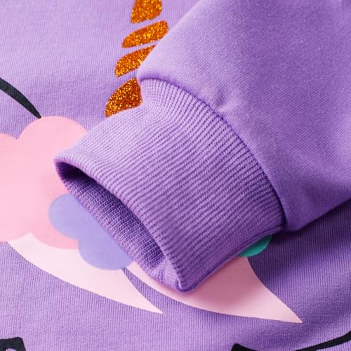 Image of RETSUGO Little Girls 2 Piece Clothing Sets Toddler Unicorn Sweatshirts and Leggings Cotton Fall Winter Casual Outfits 3-8T