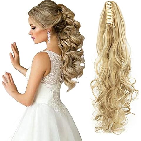 FLORATA Curly Straight Claw Ponytail Hair Extension Cover