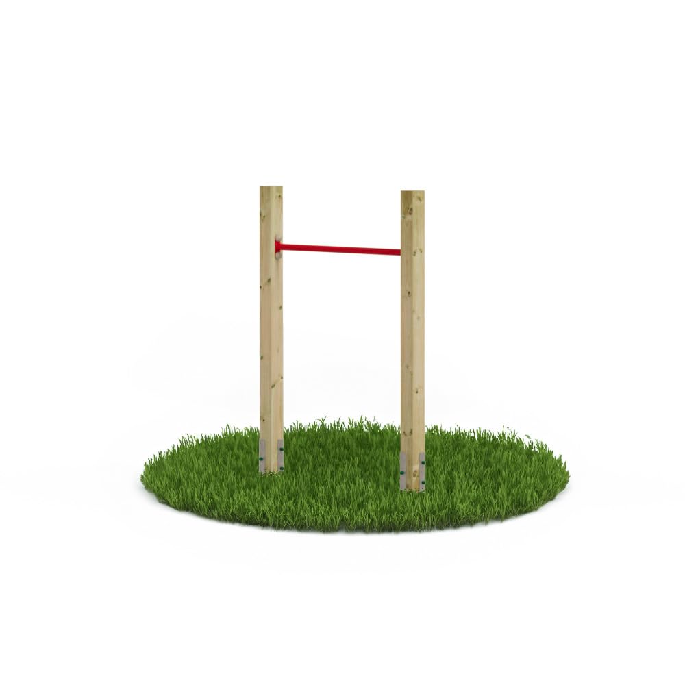 Wickey Einzel-Reck FIT Tumble 201 - Spielplatz Turngerät - Kinder Reckstange - Spielgerät aus Holz - 108x9x151 cm