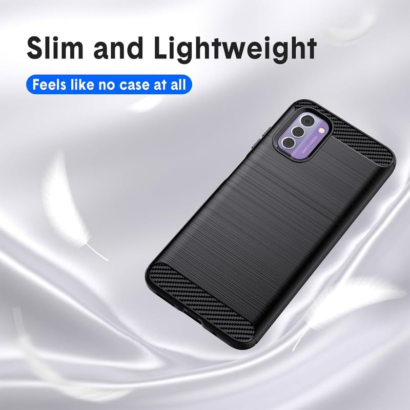 Image of NPRC Hybrid Ultra Slim Protective Case TPU Non-Slip Carbon Fiber Texture Shockproof Case Cover for Nokia G42 5G - Black