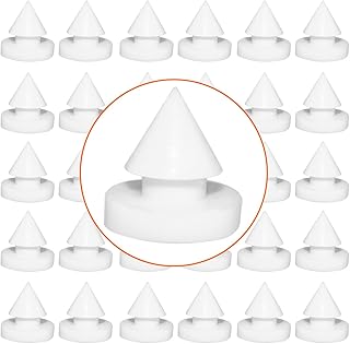 Aifeier ET 30 Pieces Rubber Door Silencer Hinge Outlet Anti Collision Silencer for Metal and Wood Doors (1/2 Inch Diameter White)
