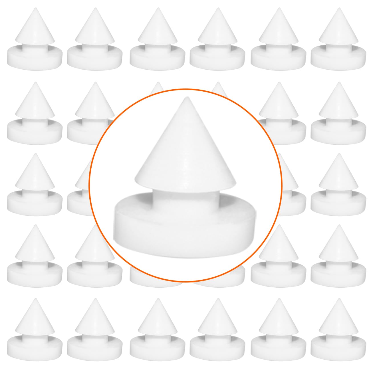 Aifeier ET 30 Pieces Rubber Door Silencer Hinge Outlet Anti Collision Silencer for Metal and Wood Doors (1/2 Inch Diameter White)