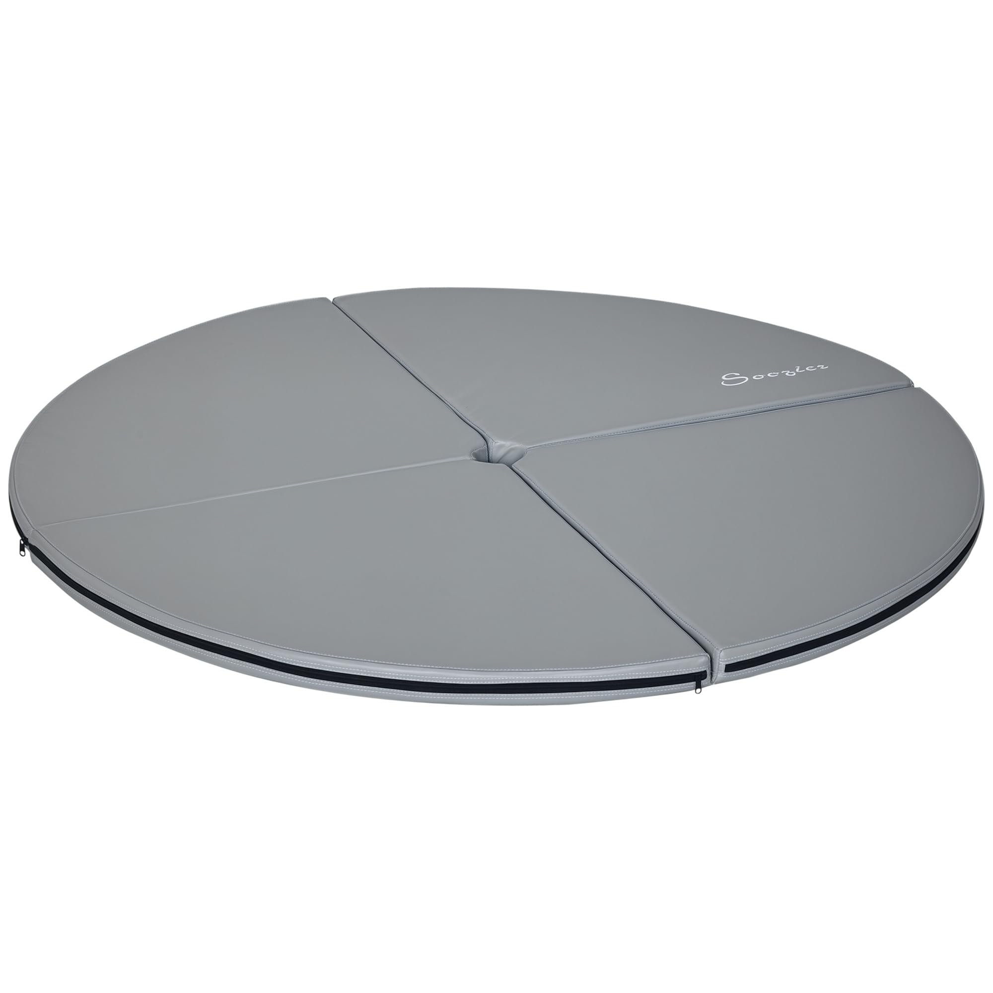 HOMCOM Alfombra Plegable Pole Dance 150 cm Grosor 5 cm Revestimiento Plástico Gris
