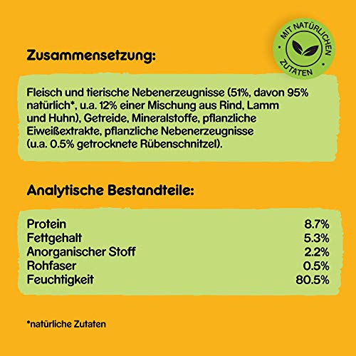 Pedigree Hundefutter Nassfutter 3 Sorten Rind, Lamm, Huhn, 1er Pack (1 x 4.8 kg)