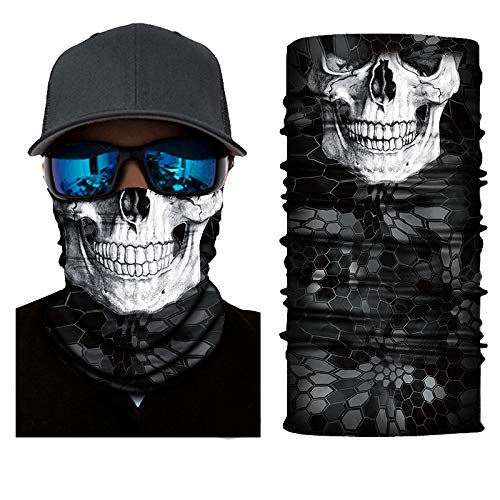 Sereney Multifonctionnel Noir Cagoule Sport Bandana Coupe-Vent Balaclava Moto Écharpe Microfibre Bandeau Anti-UV Masque Visage Élastique Couvre-Chef Cyclisme Randonnée