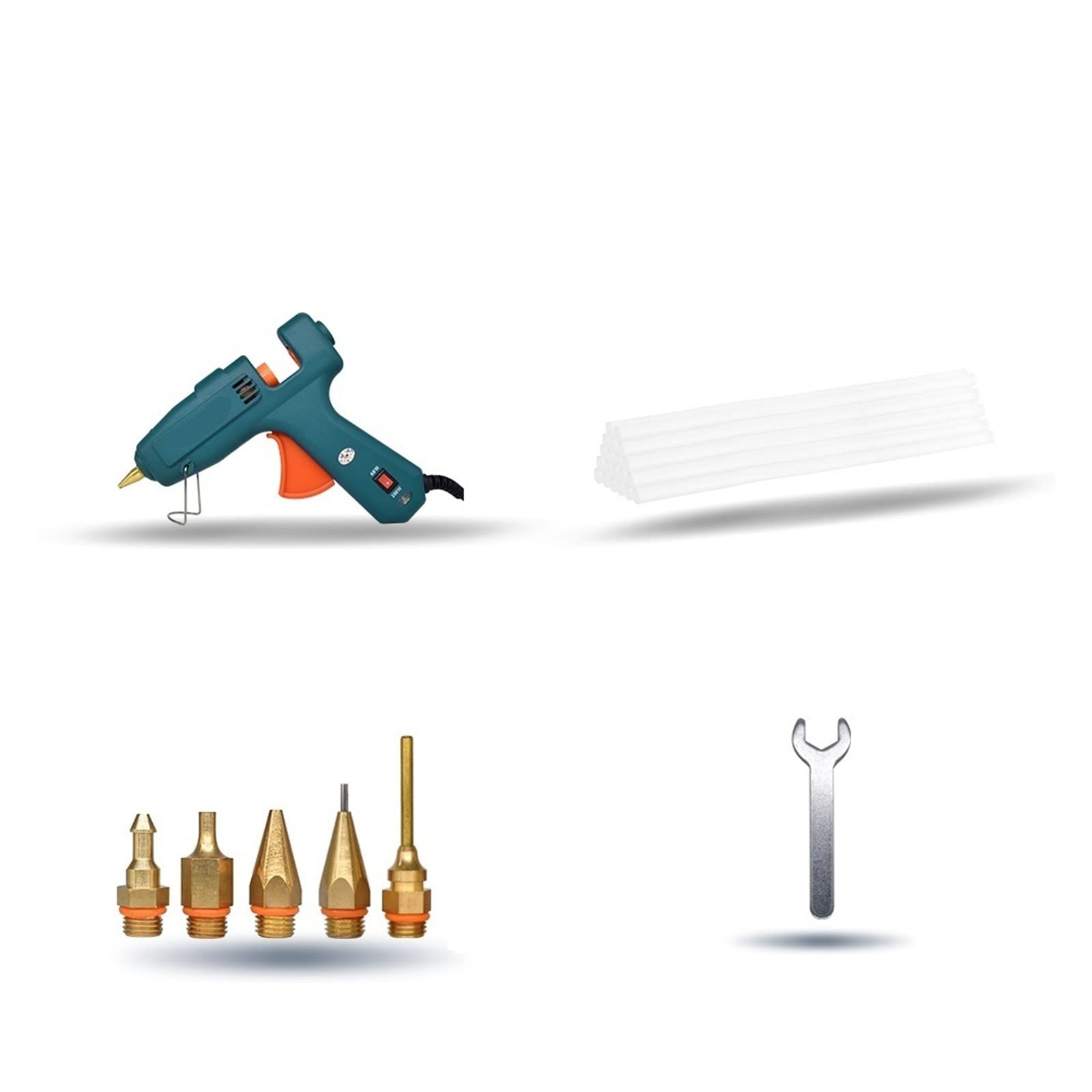 Pistola de Silicona Pistola de Pegamento Caliente 60/100 W Pistola de Pegamento de fusión de Alta Temperatura de Doble Potencia for el hogar, Use Barras de Pegamento de 11 mm con Boquilla de 5 Piezas