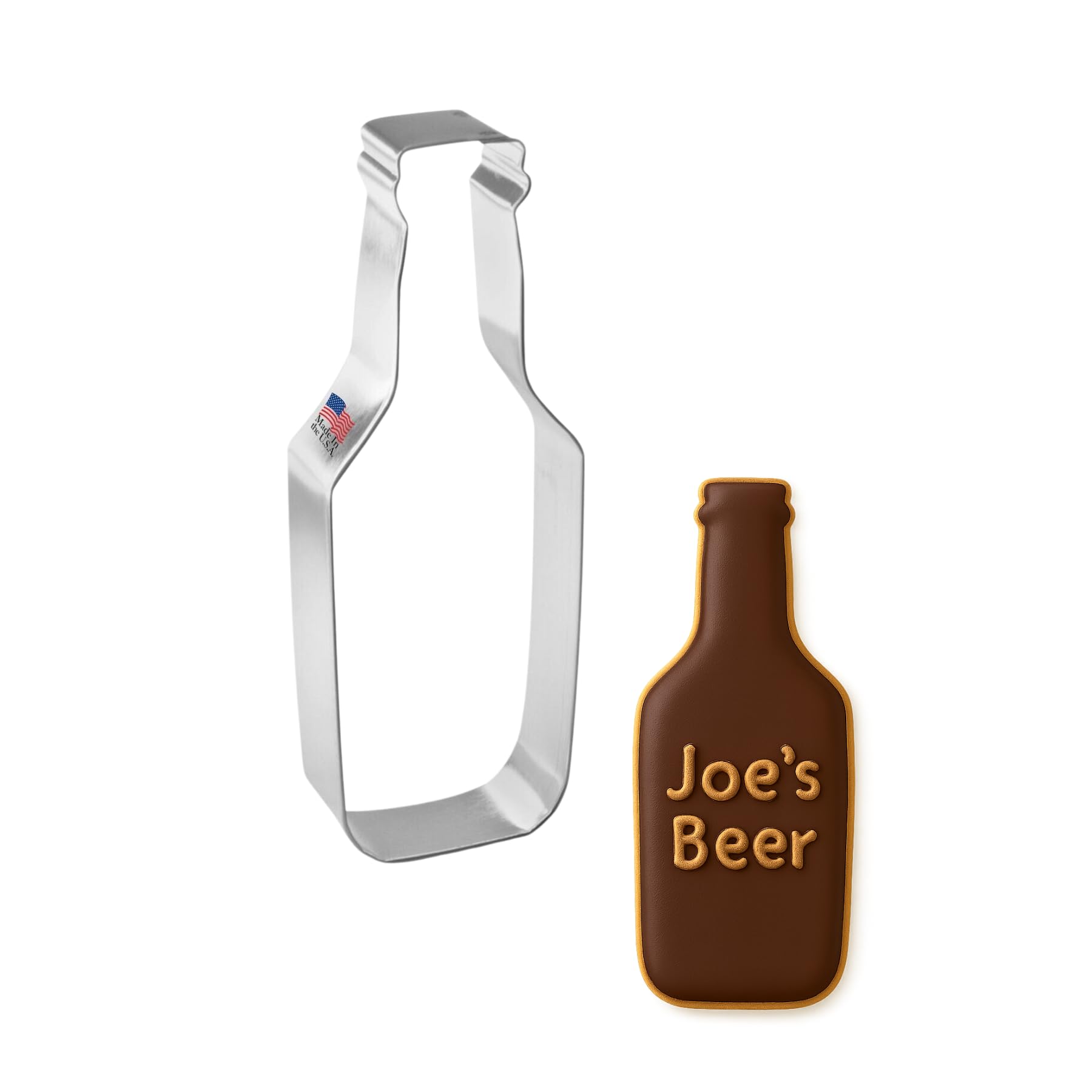 Juego de 4 cortadores de galletas para botellas y tazas, HS0465 con tarjeta de recetas de galletas de azúcar. Marca Foose USA