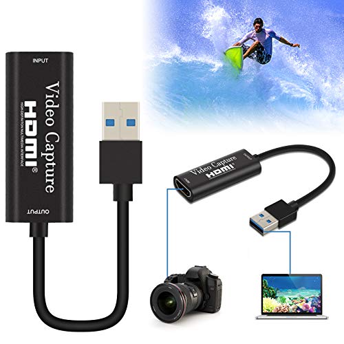 Audio Video Capture Card,HDMI to USB 3.0 HD 1080P Video Capture Adapter Directly to Computer for Gaming,Streaming,Teaching,Video Conference or Live Broadcasting, Supports PC,Phone,PS4,XBOX,Camcorder
