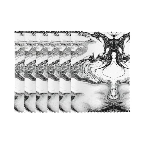 Sets de table imprimé marbre noir et blanc au design chic et moderne - 3
