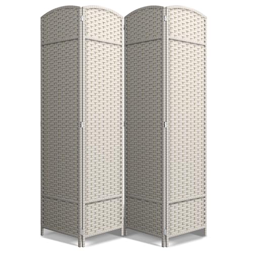 Sorbus Foldable Room Divider, Mesh Privacy Screen (4 Panel, Beige)