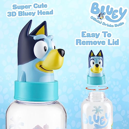 image for Bluey Water Bottle 560ml or 580ml Plastic Water Bottle with Straw BPA 