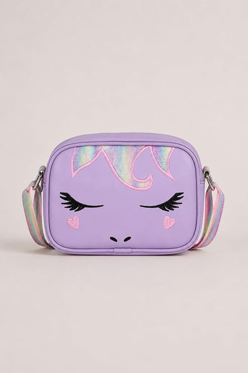 ICONE BAG Unicorn Nakışlı Kız Çocuk Çantası, Çocuk Omuz Çantası, Unicorn Çanta