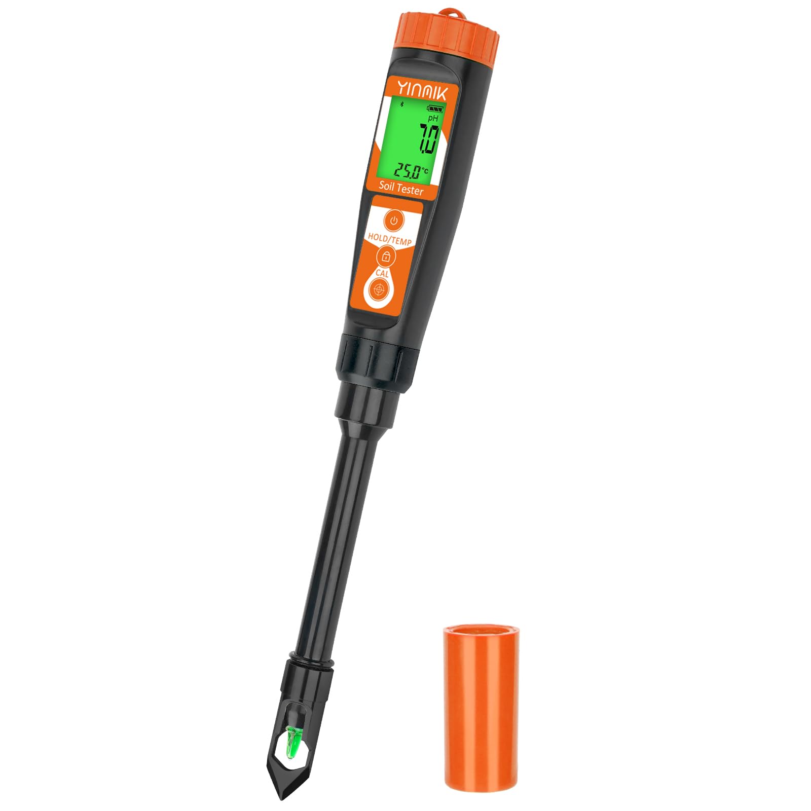 YINMIK Misuratore pH Terreno Professionale con Sonda Avanzata pHmetro di Precisione per Suolo, Acqua Alimenti | Kit Test pH Terreni con Strumento di Misurazione per Orto e Giardinaggio