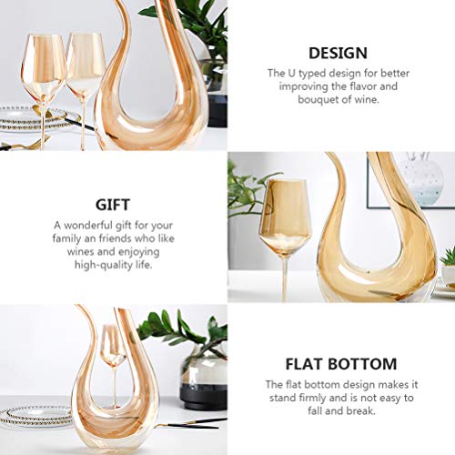 Hemoton U Forma de Garrafa de Vinho Criativo Vinho Vidro Decanter Wine Red Aerador de Vinho Acessóri