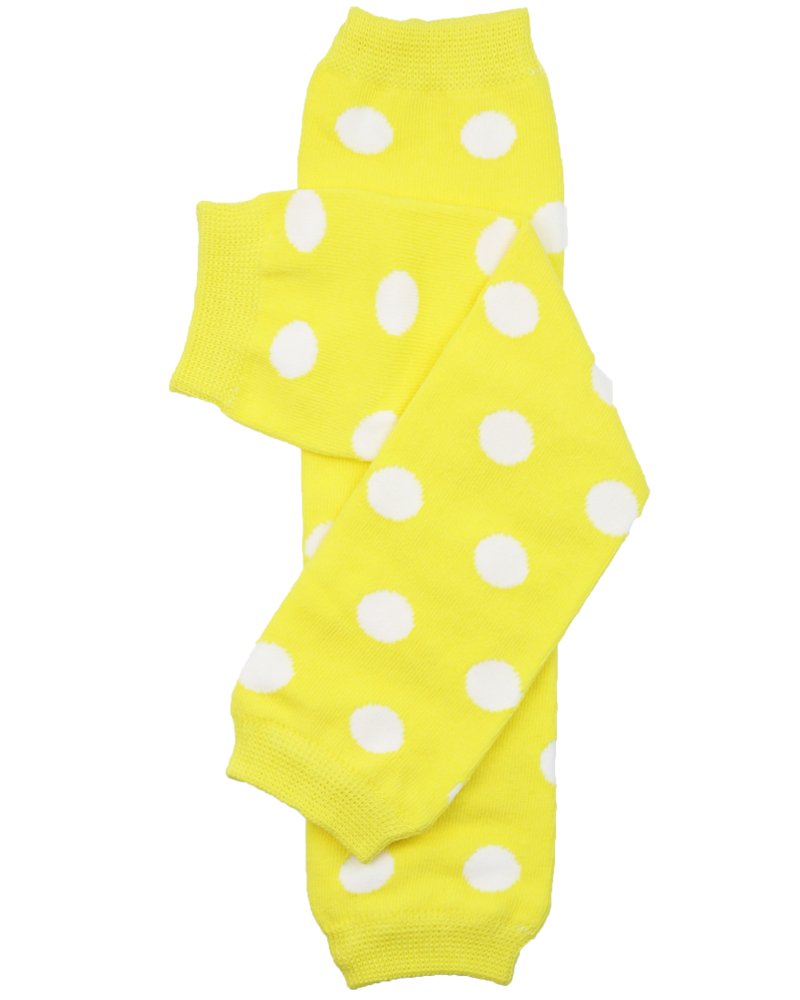 juDanzy Baby Toddler and Child Polka Dot Leg Warmers, Yellow Polka Dot, Newborn