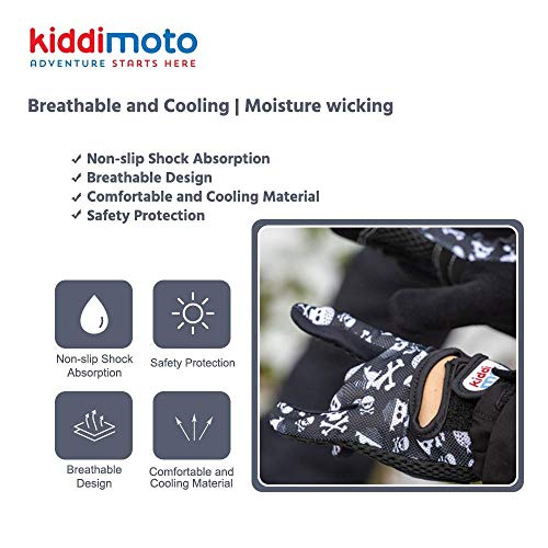 Kiddimoto - Kids Full Finger Cycling Gloves - Toddler Sport Gloves For Boys & Girls, Racing Gloves For Dirt Bikes, Bmx, Mtb Mountain Bikes, Skateboarding And Scooters #TOP1