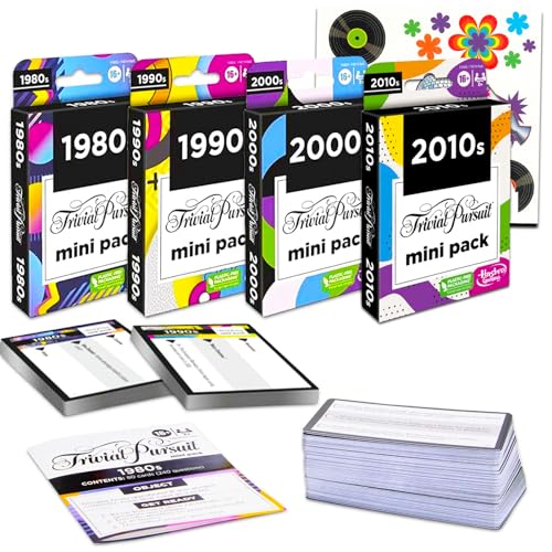 La Mejor comparativa de Trivial pursuit junior de esta semana. 28 Trivial Pursuit - Paquete de 4 tarjetas de juego – Paquete con 4 mini paquetes triviales de persecución con tatuajes de 1980 a 2010 Plus | Mini paquetes de tarjetas de búsqueda...
