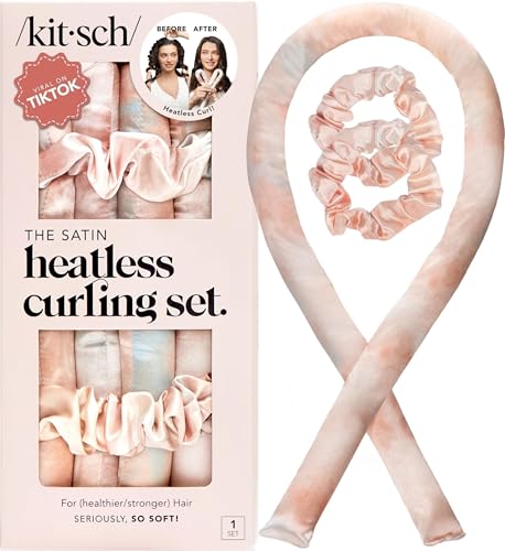 Kitsch Satin Heatless Curls Overnight Set - Sunset Tie Dye