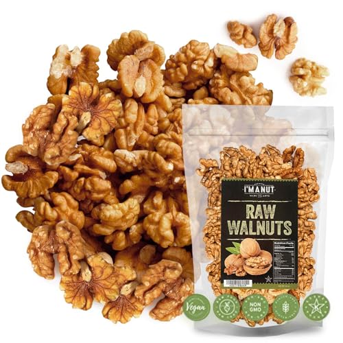 Premium Raw Walnut Halves & Pieces 32oz (2 lb) - 100% Natural, No-PPO, Non-GMO, Batch-Tested Gluten & Peanut Free, Kosher, Small Batch Quality