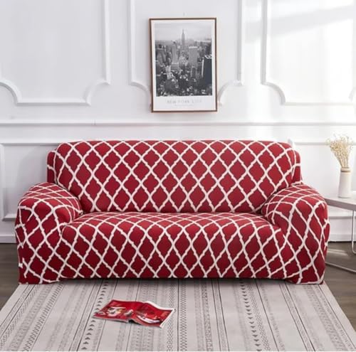 Image of HK 3 Seater Universal Elastic Sofa Cover | 360 Fully Covered Anti-Slip Washable Couch Cover Protector | 140 GSM Stretch Fit Polyester + Spandex Slipcover (180-230cm /SC-001-03)