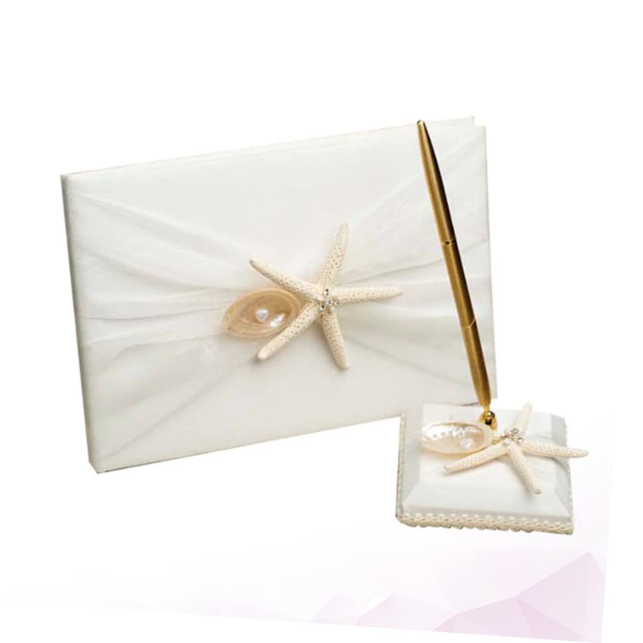 SHOWERORO Libro Degli Ospiti Per Matrimonio Stile Spiaggia Libro Delle Firme Con Penna E Portapenne Per Fidanzamento E Cerimonia Di Matrimonio