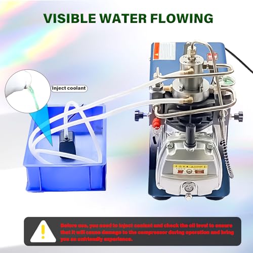 NUOGE 300Bar 4500PSI Pcp Air Compressor Air Rifle High Pressure Air Compressor Pump for Scuba Rifle