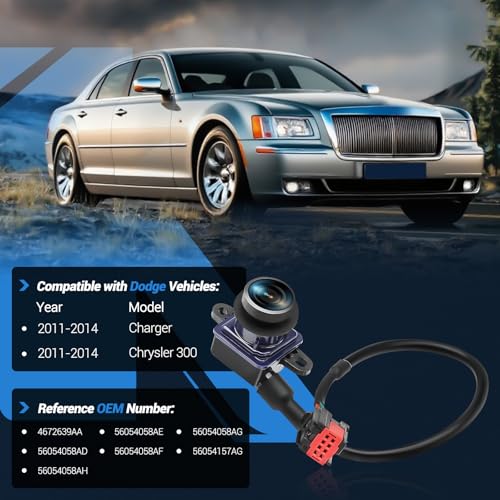 Image of Rear View Backup Camera Compatible with 2011-2014 Dodge Charger Chrysler 300 Park Assist Camera Replaces 56054058AH 56054058AD 56054058AE 56054058AF 56054058AG