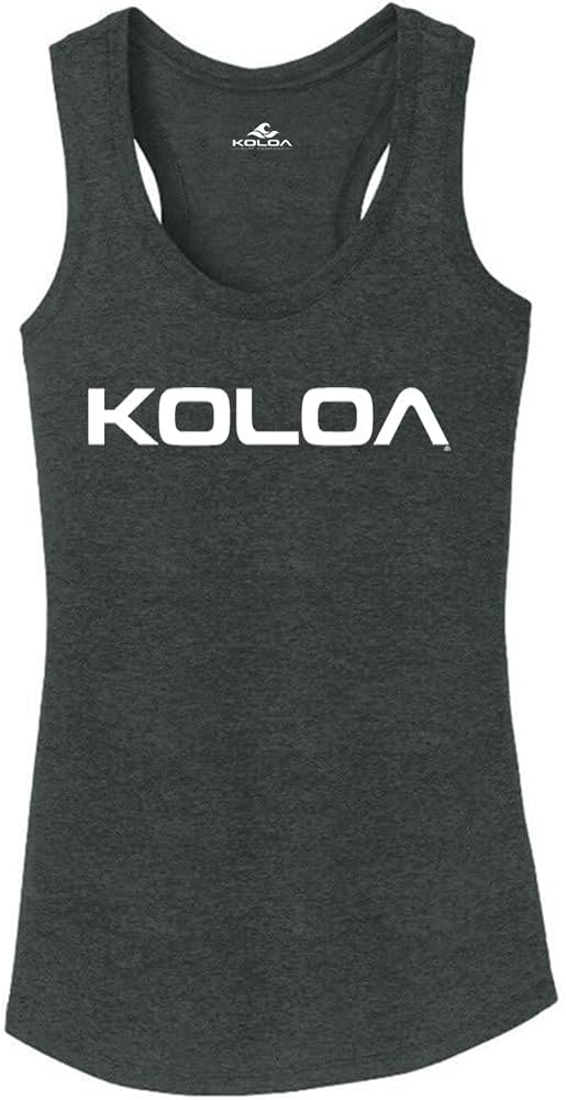 Koloa Ladies Original Logo Heathered Tank Tops in Sizes XS-4XL