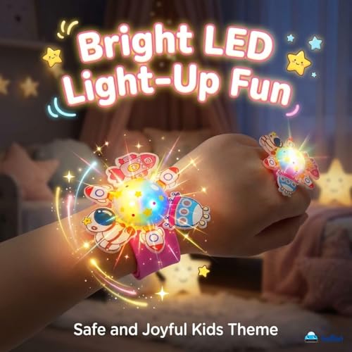 Image of FunBlast Space Wrist Band for Kids - Kids Wrist Bands for Boys and Girls, Slap Band Cute Bracelet with LED Light Up, Return Gift for Kid